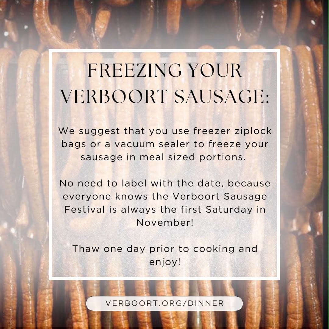 Freezing your Verboort sausage